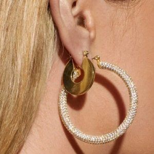 Luv Aj | Pavé Amalfi Hoops in Gold